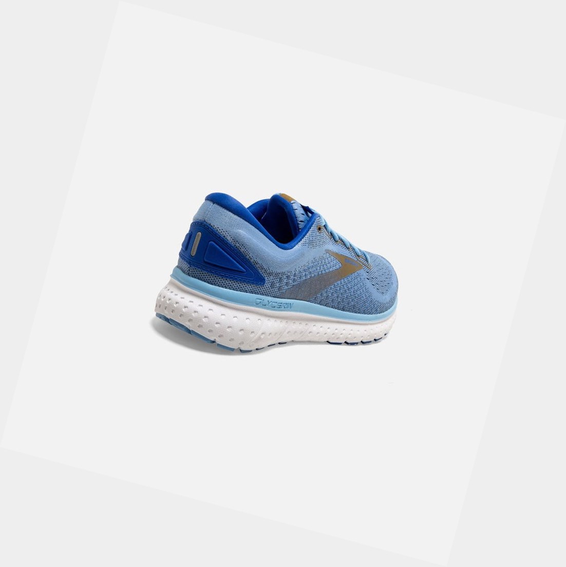 Chaussures Running Route Brooks Glycerin 18 Femme Bleu Doré | KGBI61879