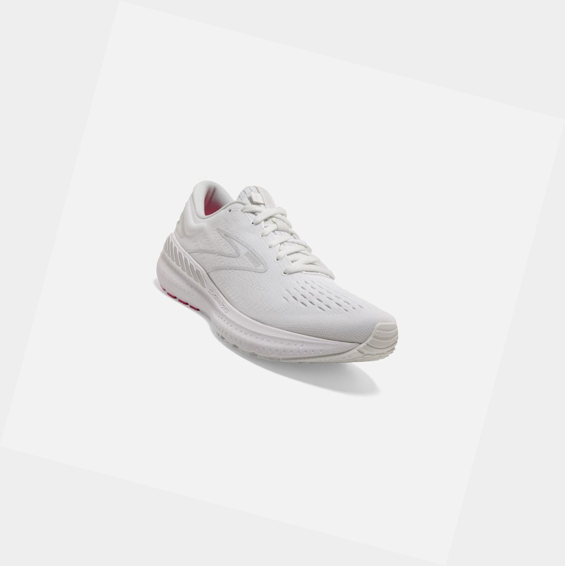 Chaussures Running Route Brooks Glycerin GTS 19 Femme White-Pink / Luna Rock | KJSO91045