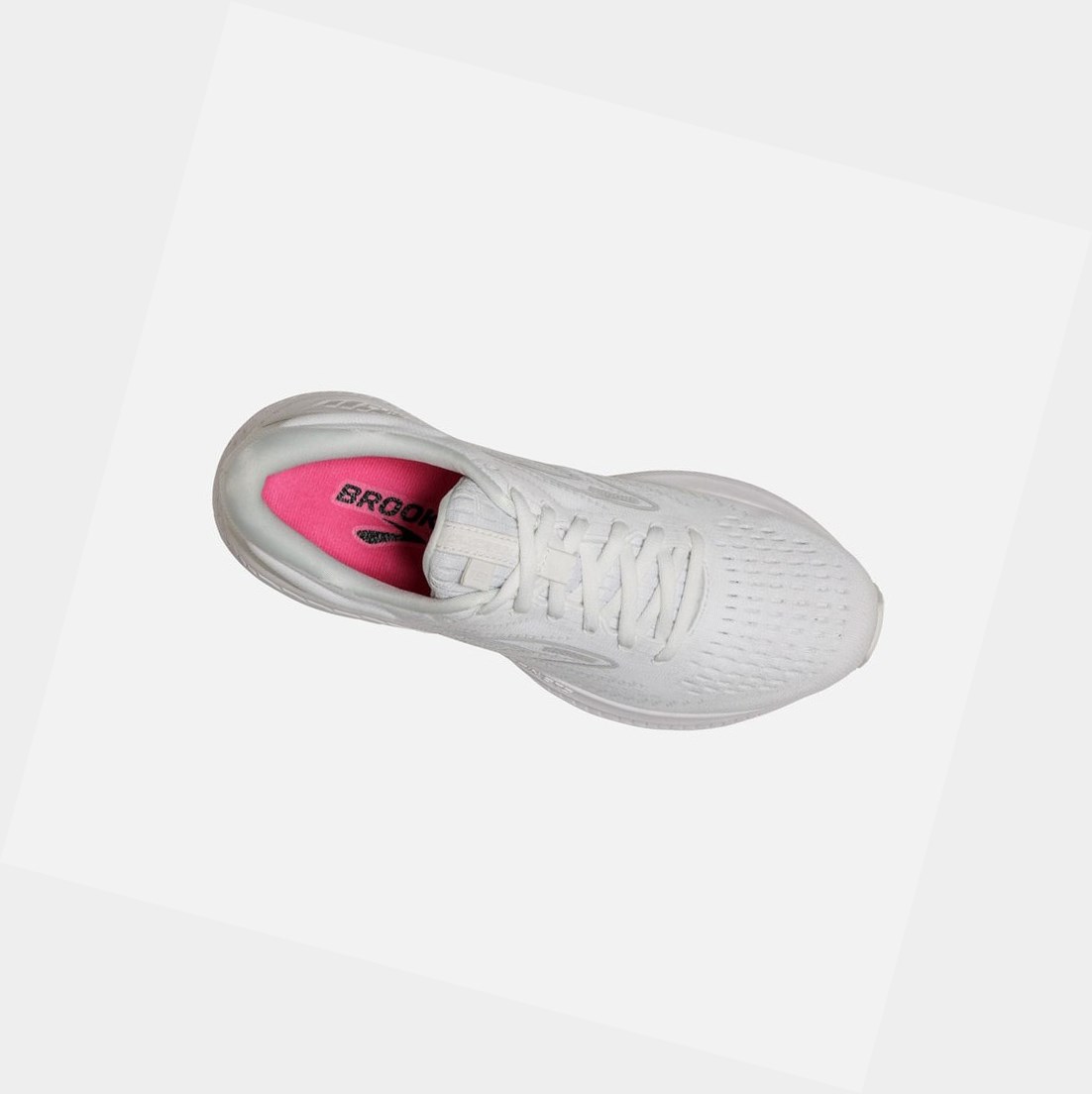 Chaussures Running Route Brooks Glycerin GTS 19 Femme White-Pink / Luna Rock | KJSO91045