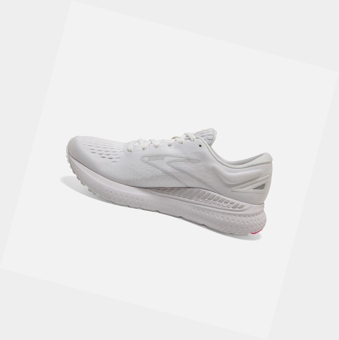 Chaussures Running Route Brooks Glycerin GTS 19 Femme White-Pink / Luna Rock | KJSO91045