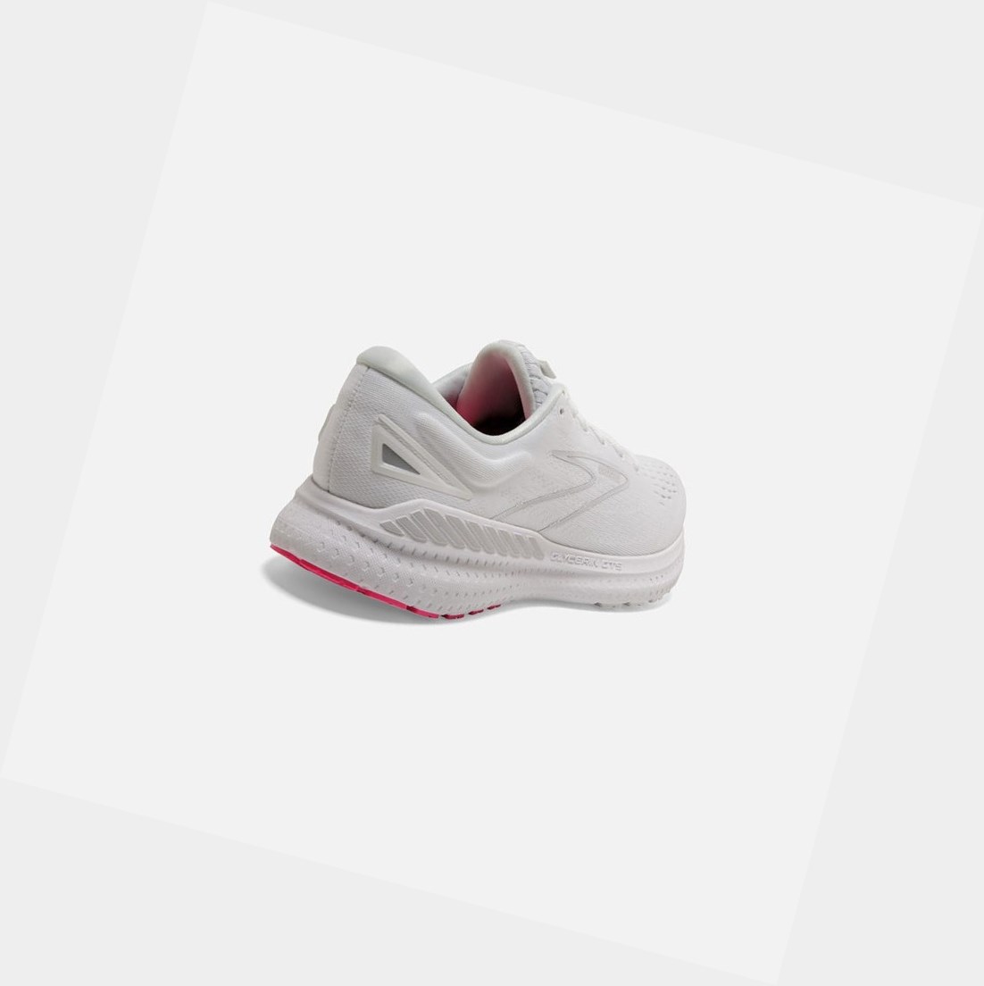 Chaussures Running Route Brooks Glycerin GTS 19 Femme White-Pink / Luna Rock | KJSO91045