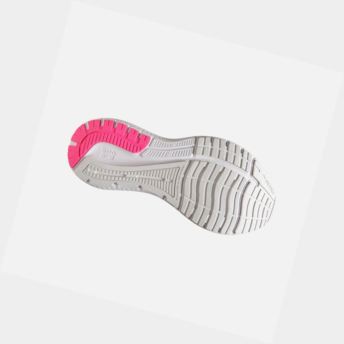 Chaussures Running Route Brooks Glycerin GTS 19 Femme White-Pink / Luna Rock | KJSO91045