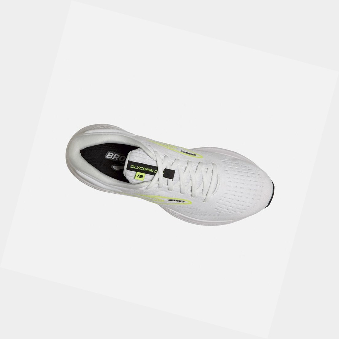 Chaussures Running Route Brooks Glycerin GTS 19 Homme Blanche Noir | NPZG91584