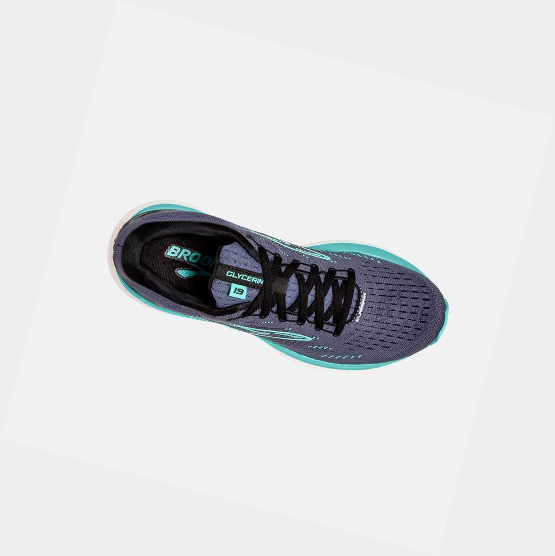 Chaussures Running Route Brooks Glycerin 19 Femme Noir Bleu | NXPG87246