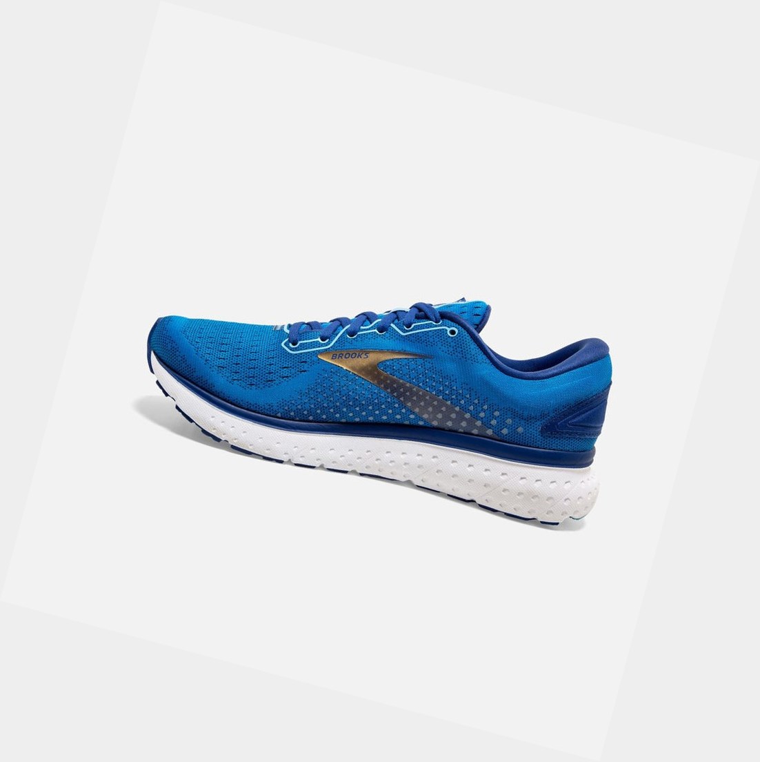 Chaussures Running Route Brooks Glycerin 18 Homme Bleu Doré | PAOI65374
