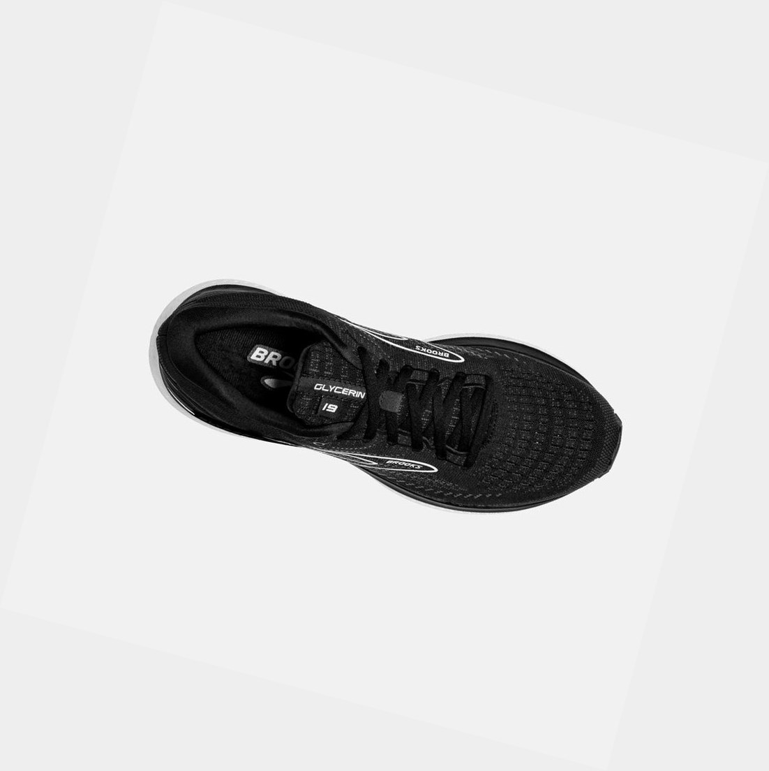 Chaussures Running Route Brooks Glycerin 19 Homme Noir Blanche | PTYG04359