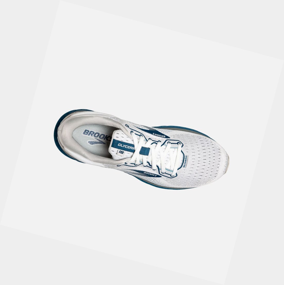 Chaussures Running Route Brooks Glycerin 18 Homme Blanche Grise | TEKF53198