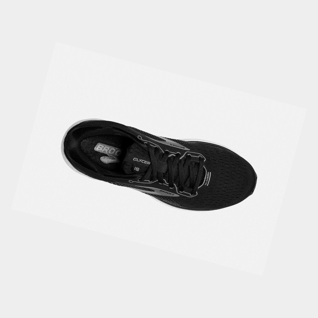 Chaussures Running Route Brooks Glycerin 18 Homme Noir Blanche | TVJI09514
