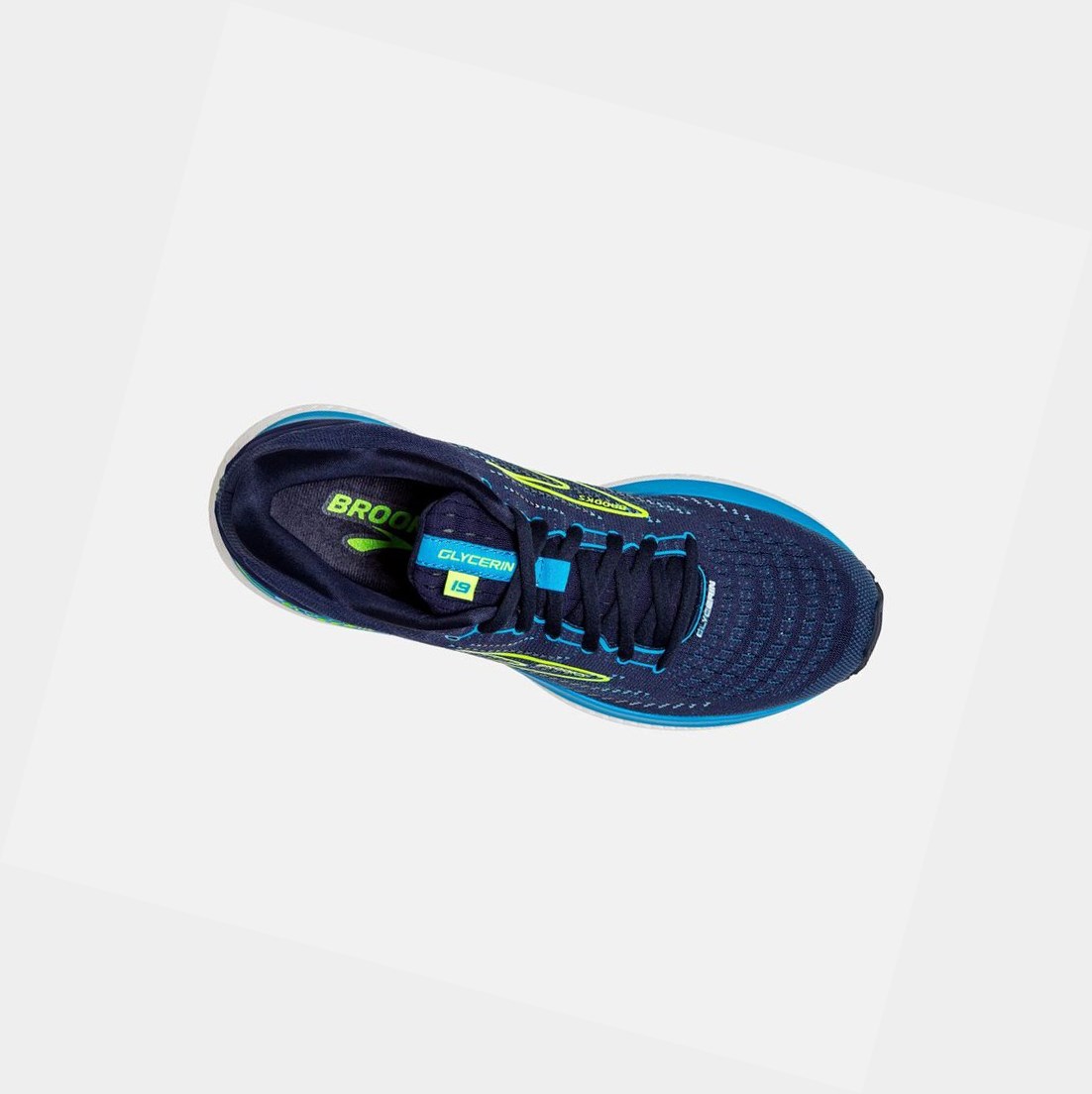 Chaussures Running Route Brooks Glycerin 19 Homme Bleu Marine Bleu | VBOQ90156
