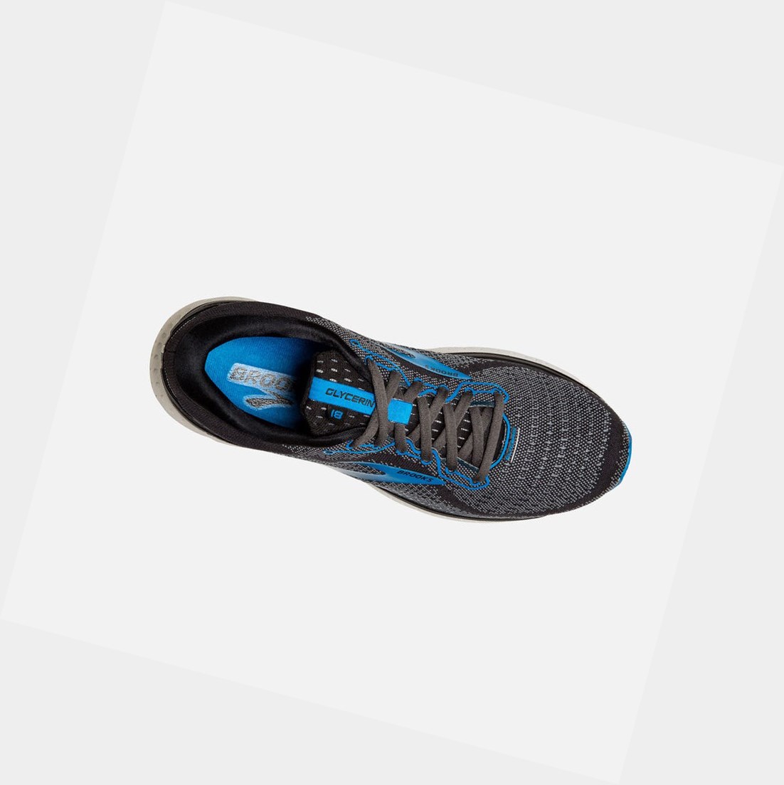 Chaussures Running Route Brooks Glycerin 18 Homme Noir Bleu | YKBF74851