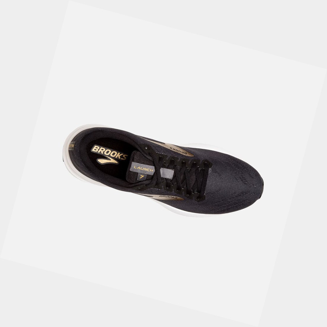 Chaussures Running Route Brooks Launch 7 Homme Noir Doré | GQBC65439