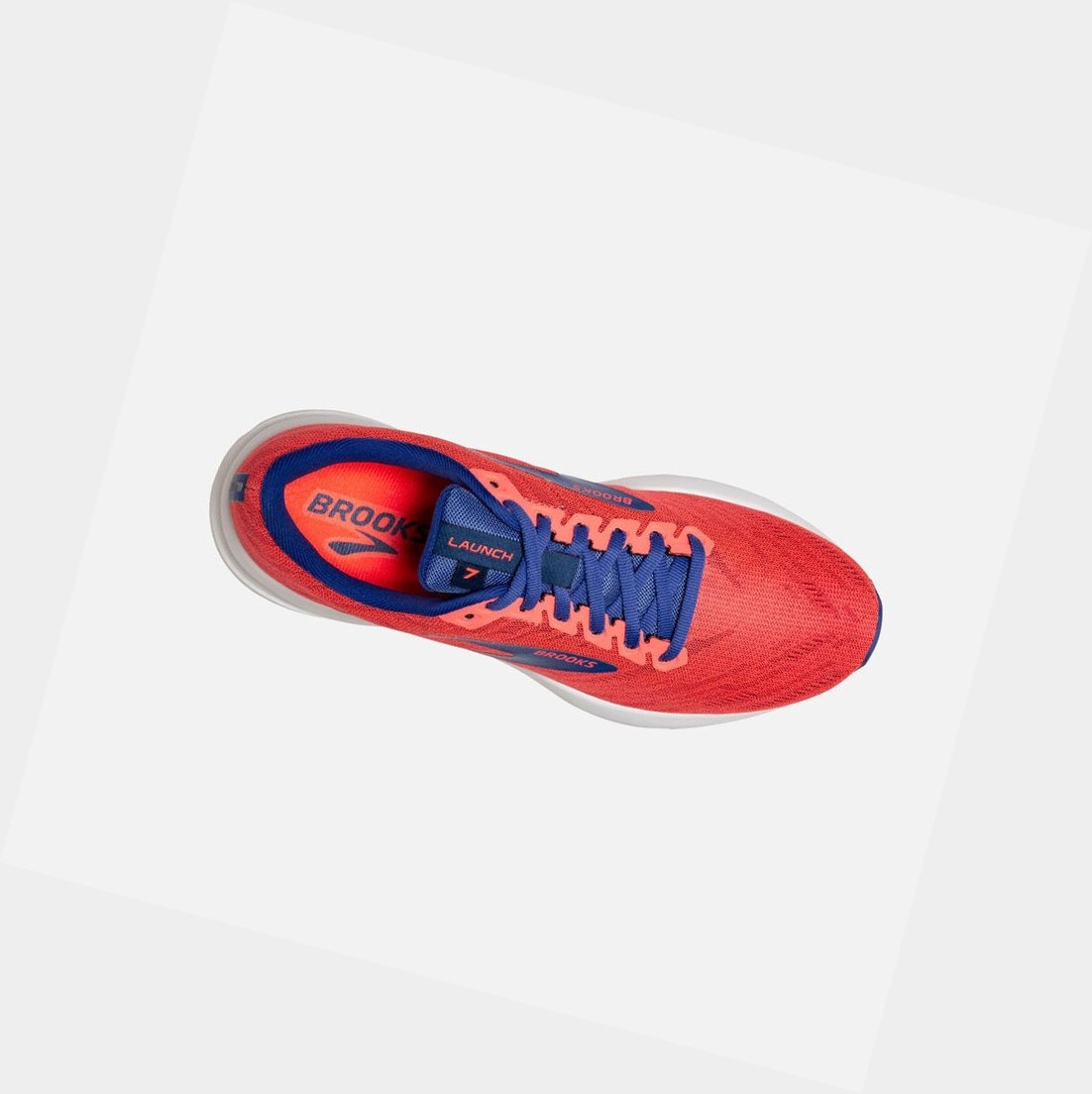 Chaussures Running Route Brooks Launch 7 Femme Corail Bordeaux Bleu | WFKZ29480