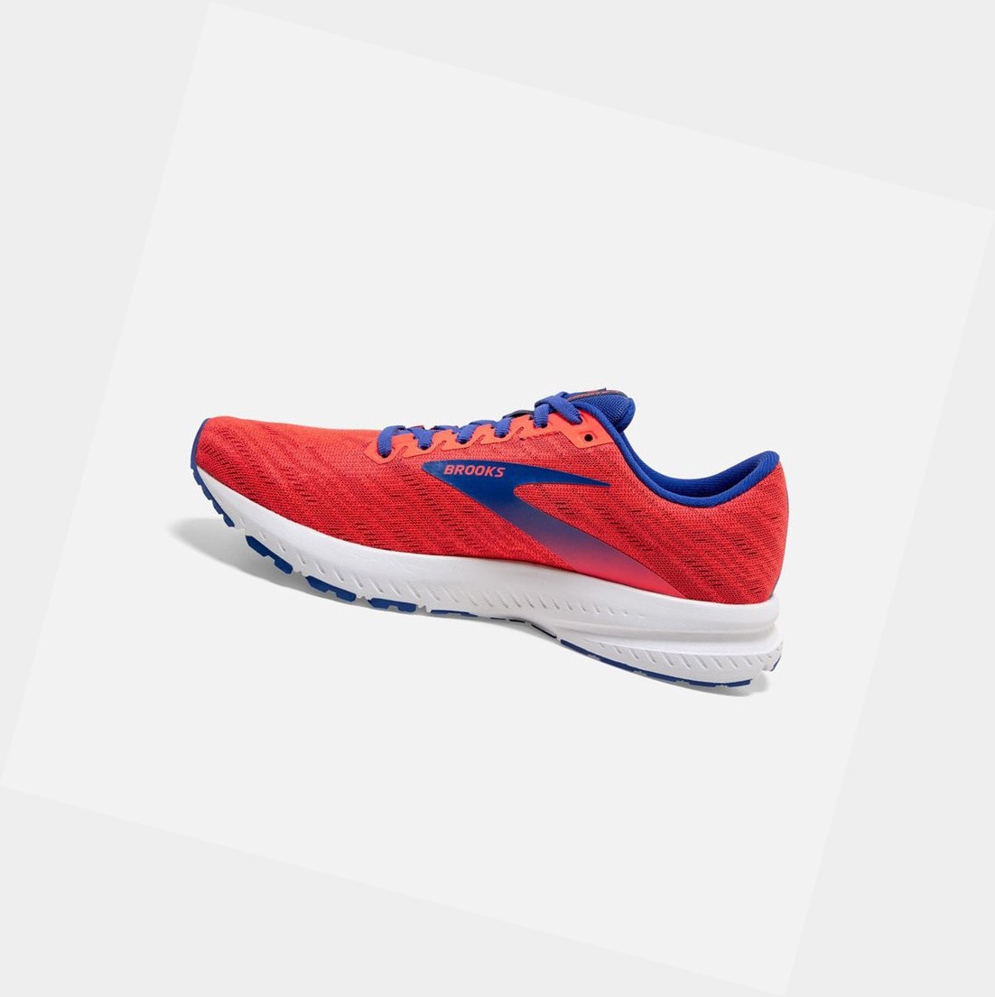 Chaussures Running Route Brooks Launch 7 Femme Corail Bordeaux Bleu | WFKZ29480