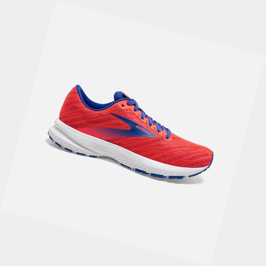 Chaussures Running Route Brooks Launch 7 Femme Corail Bordeaux Bleu | WFKZ29480