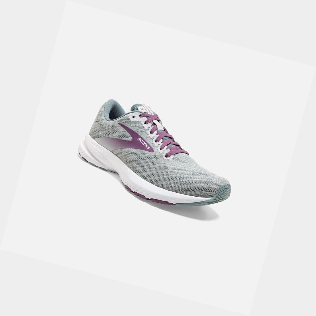 Chaussures Running Route Brooks Launch 7 Femme Antarctica / Lead / Grape | XPBS15079