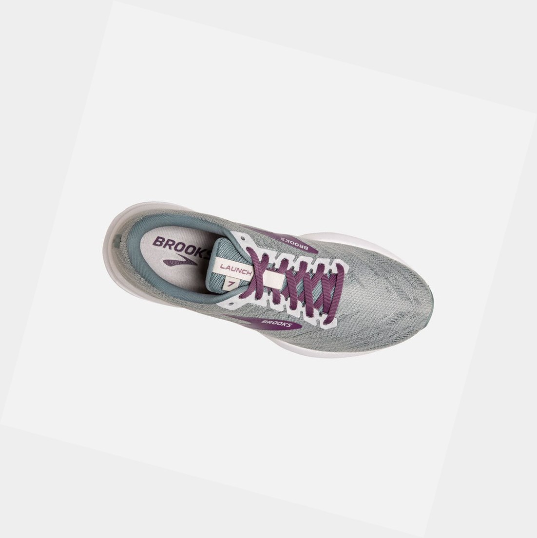 Chaussures Running Route Brooks Launch 7 Femme Antarctica / Lead / Grape | XPBS15079