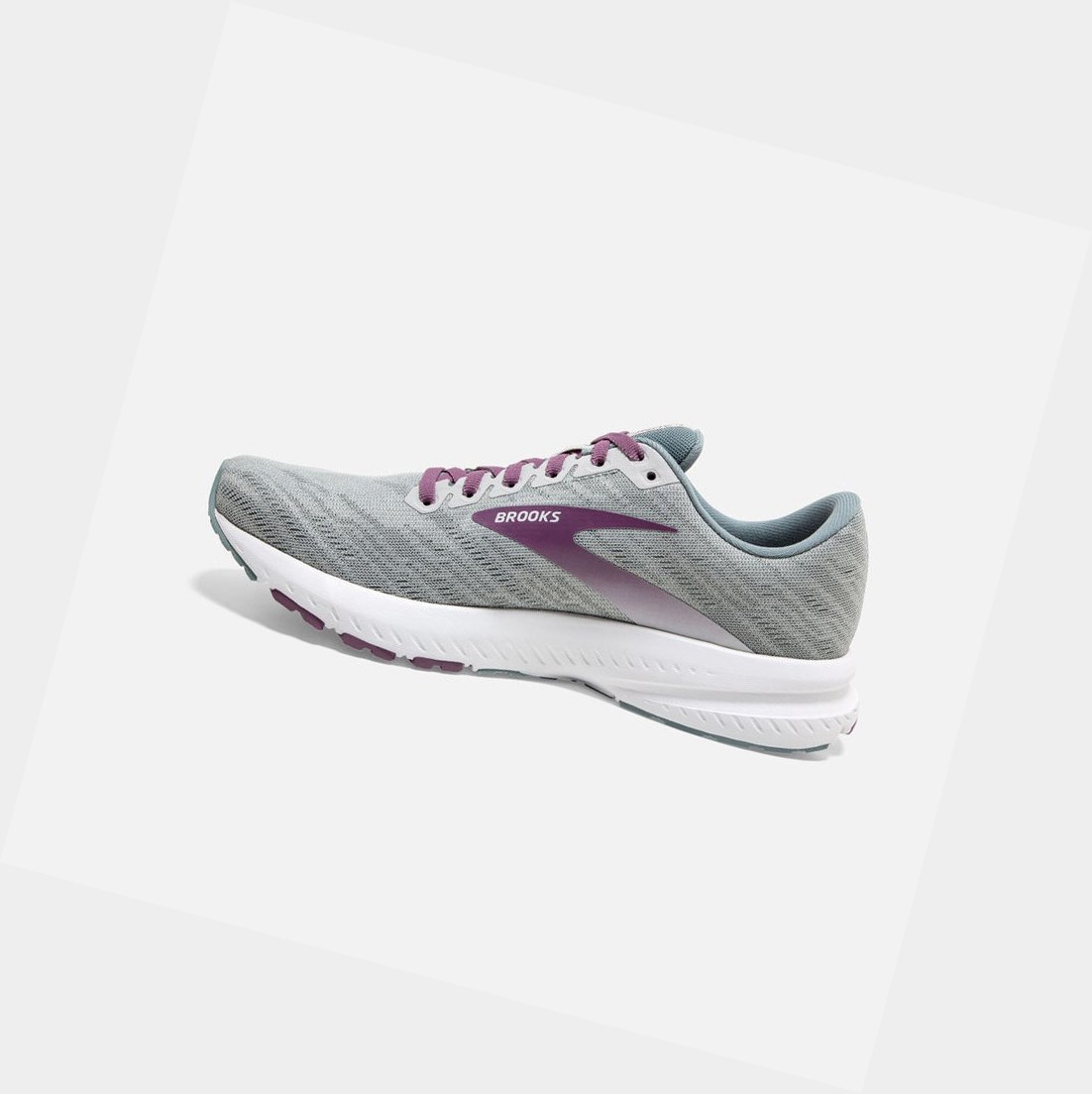 Chaussures Running Route Brooks Launch 7 Femme Antarctica / Lead / Grape | XPBS15079