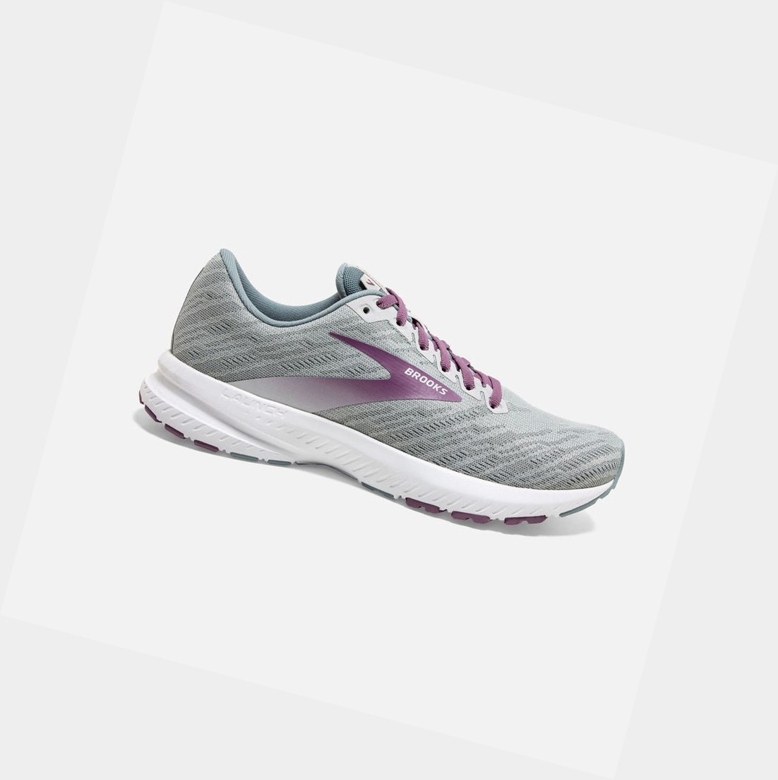 Chaussures Running Route Brooks Launch 7 Femme Antarctica / Lead / Grape | XPBS15079