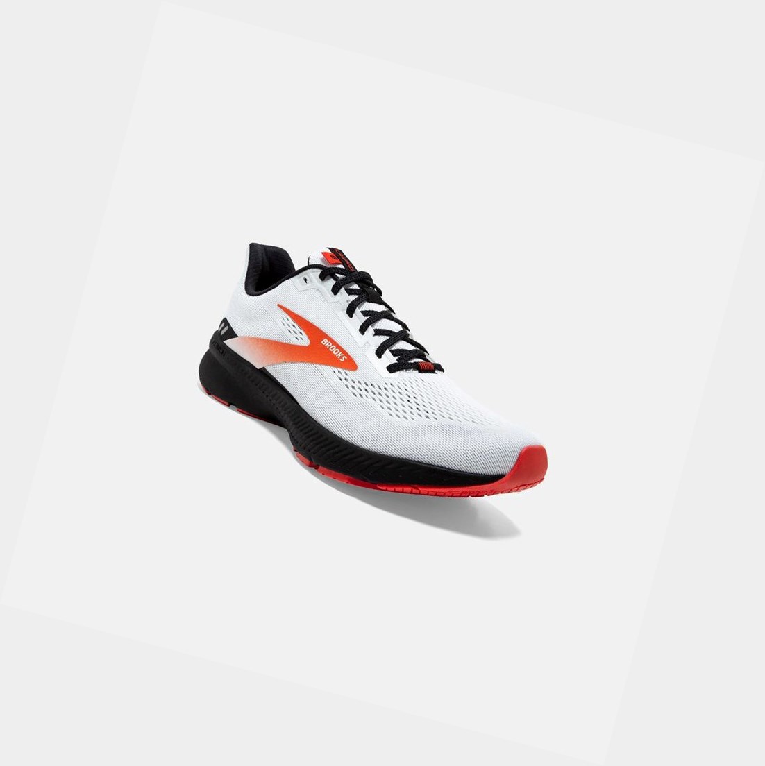 Chaussures Running Route Brooks Launch 8 Homme Blanche Noir Rouge | AZSJ96523