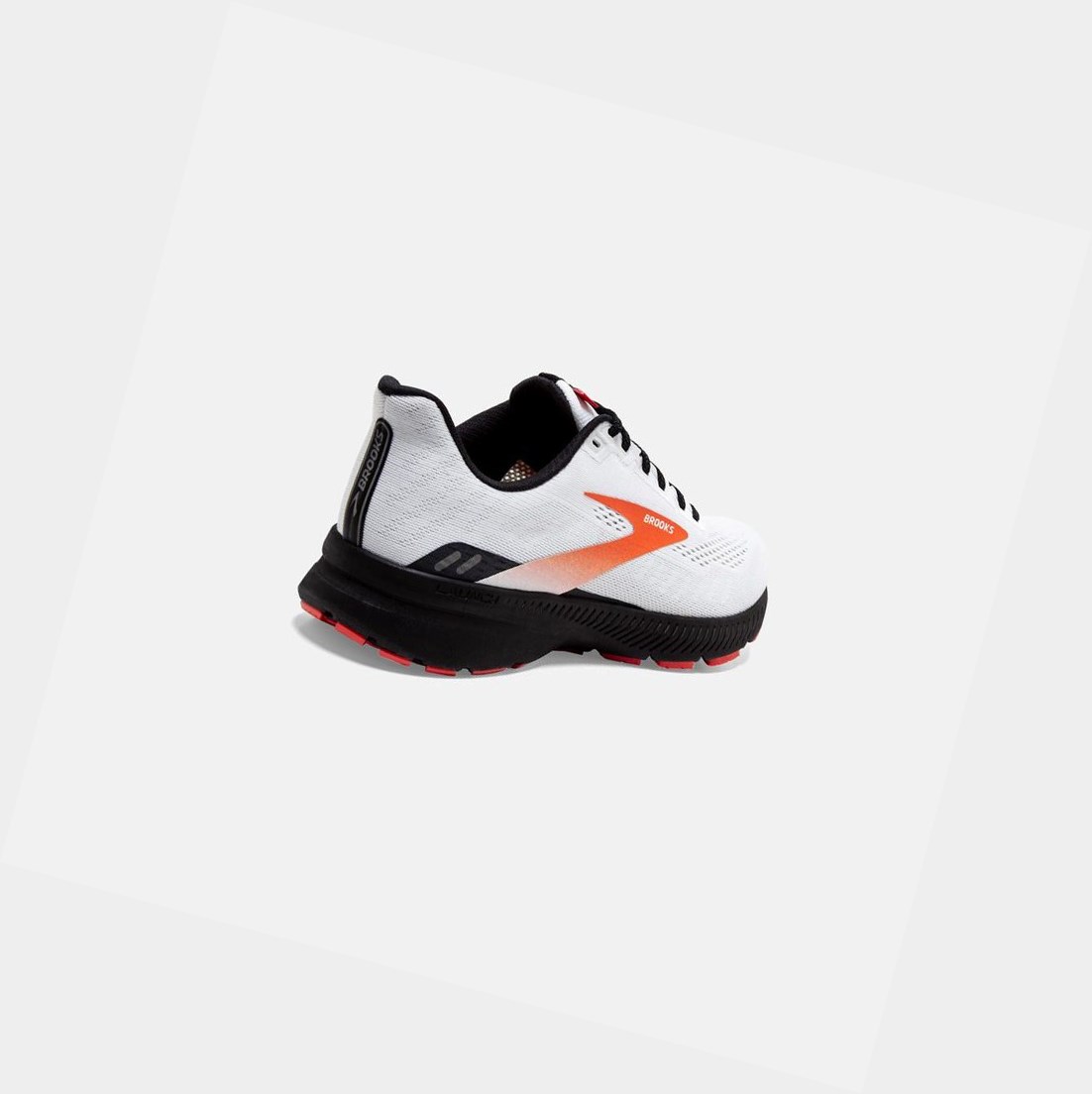 Chaussures Running Route Brooks Launch 8 Homme Blanche Noir Rouge | AZSJ96523