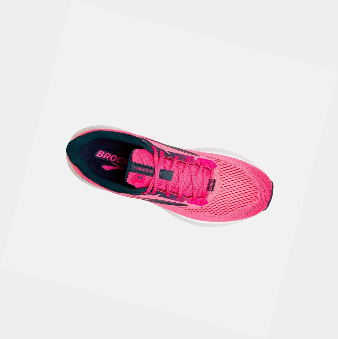 Chaussures Running Route Brooks Launch 8 Femme Rose Bleu Marine | BWPL03472