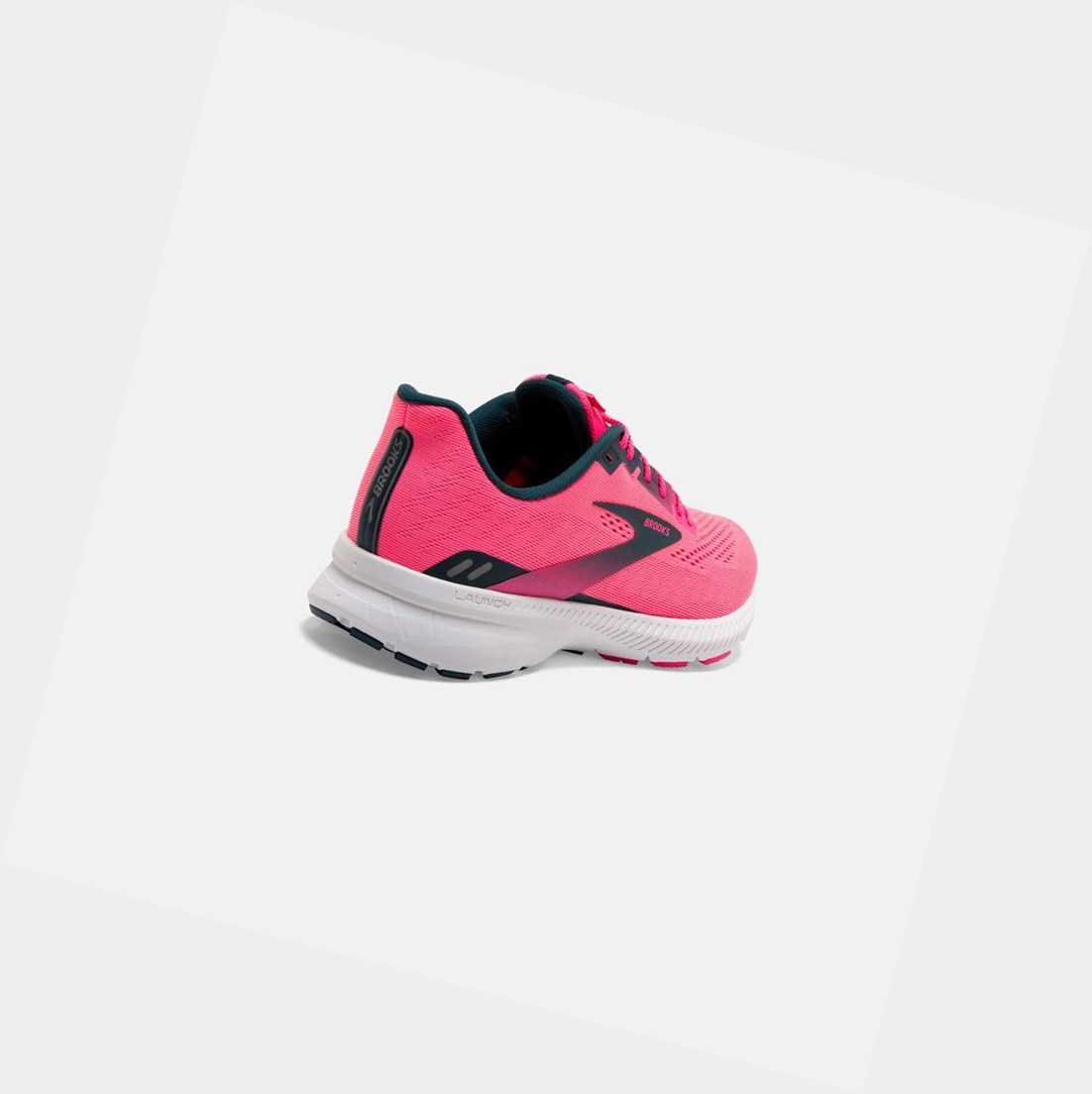 Chaussures Running Route Brooks Launch 8 Femme Rose Bleu Marine | BWPL03472