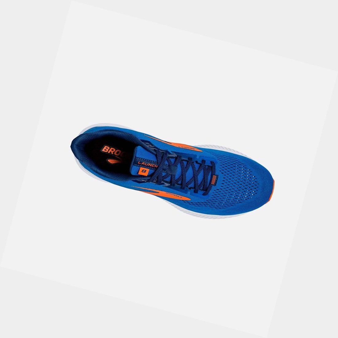 Chaussures Running Route Brooks Launch 8 Homme Bleu Orange Blanche | GEPB62370