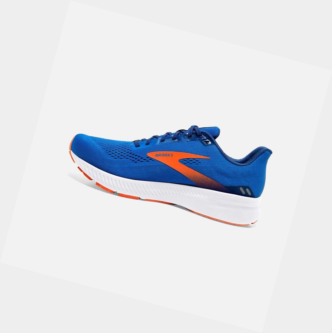 Chaussures Running Route Brooks Launch 8 Homme Bleu Orange Blanche | GEPB62370