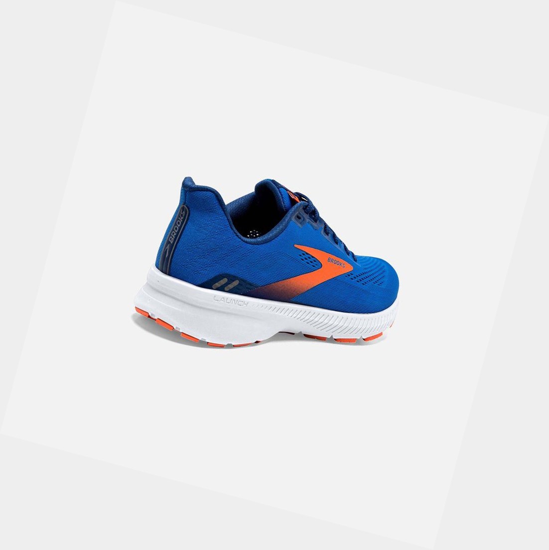 Chaussures Running Route Brooks Launch 8 Homme Bleu Orange Blanche | GEPB62370