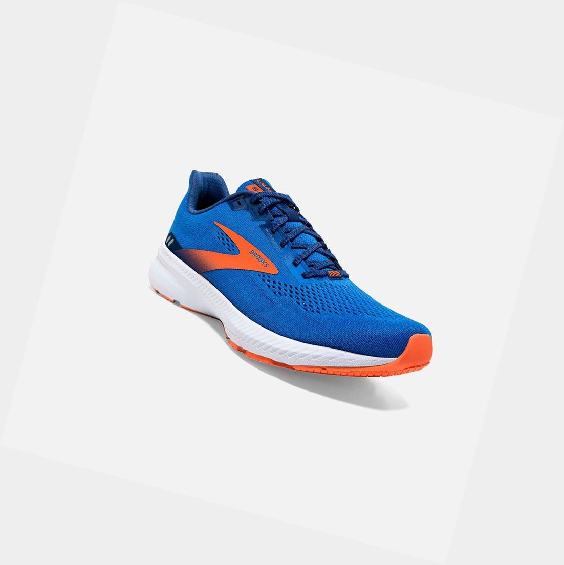Chaussures Running Route Brooks Launch 8 Homme Bleu Orange Blanche | GEPB62370