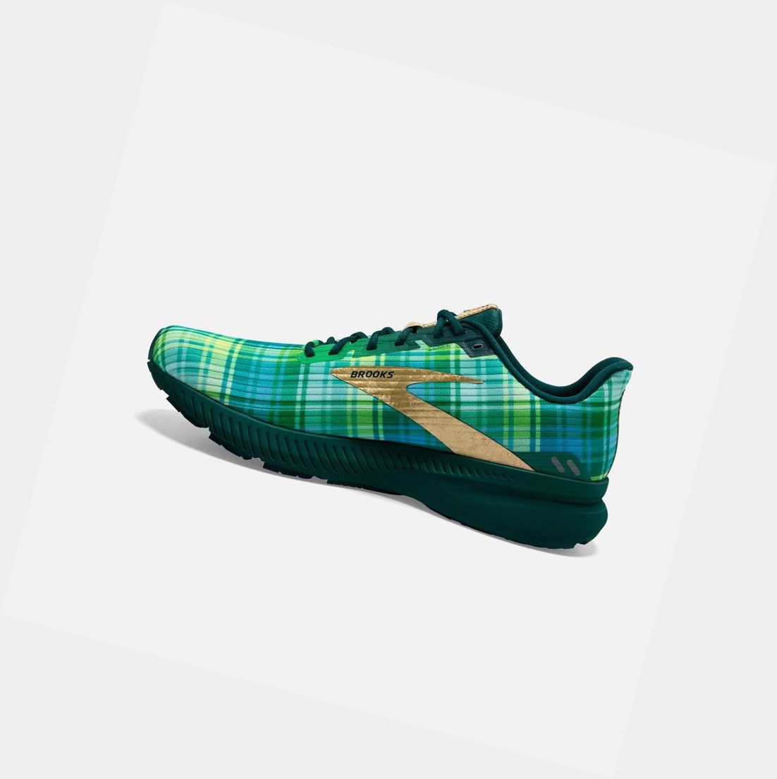 Chaussures Running Route Brooks Launch 8 Homme Vert Doré Noir | YMDB92573