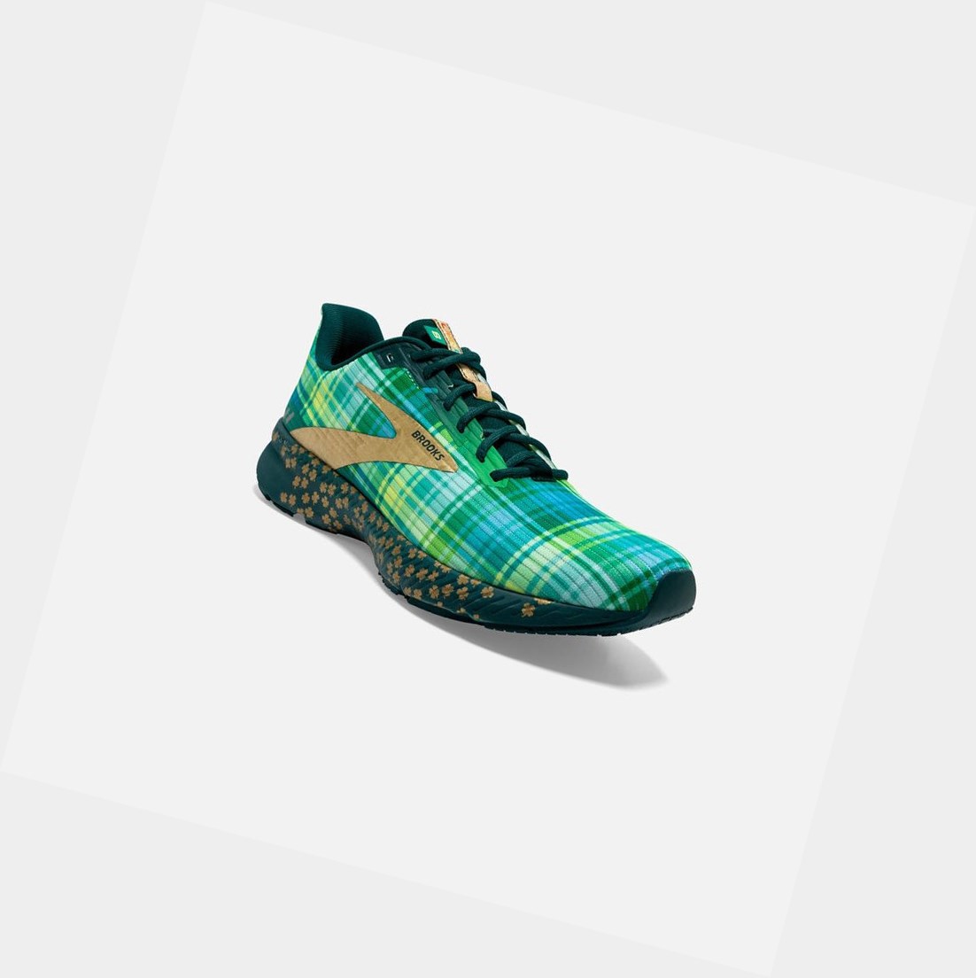 Chaussures Running Route Brooks Launch 8 Homme Vert Doré Noir | YMDB92573