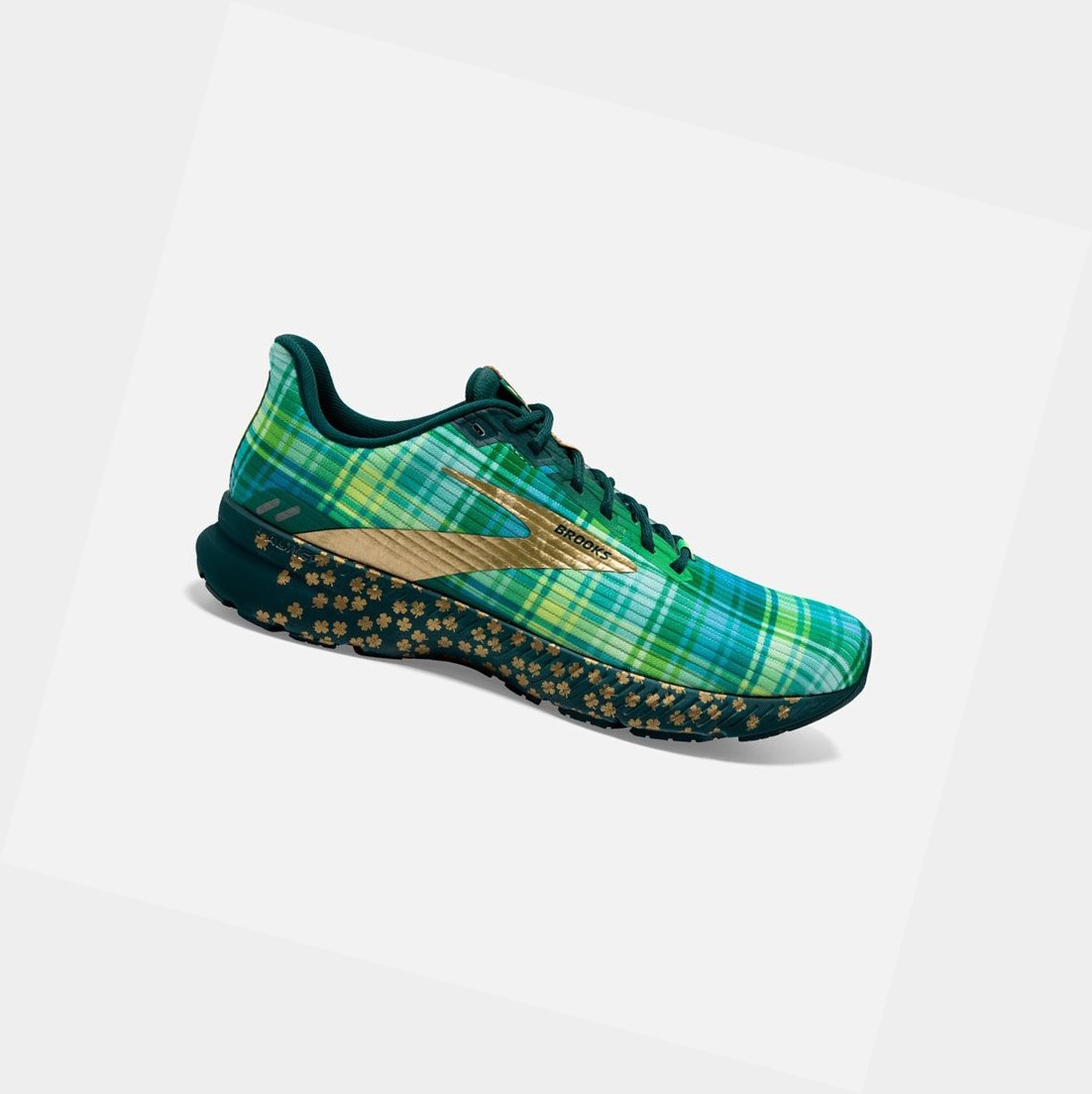Chaussures Running Route Brooks Launch 8 Homme Vert Doré Noir | YMDB92573
