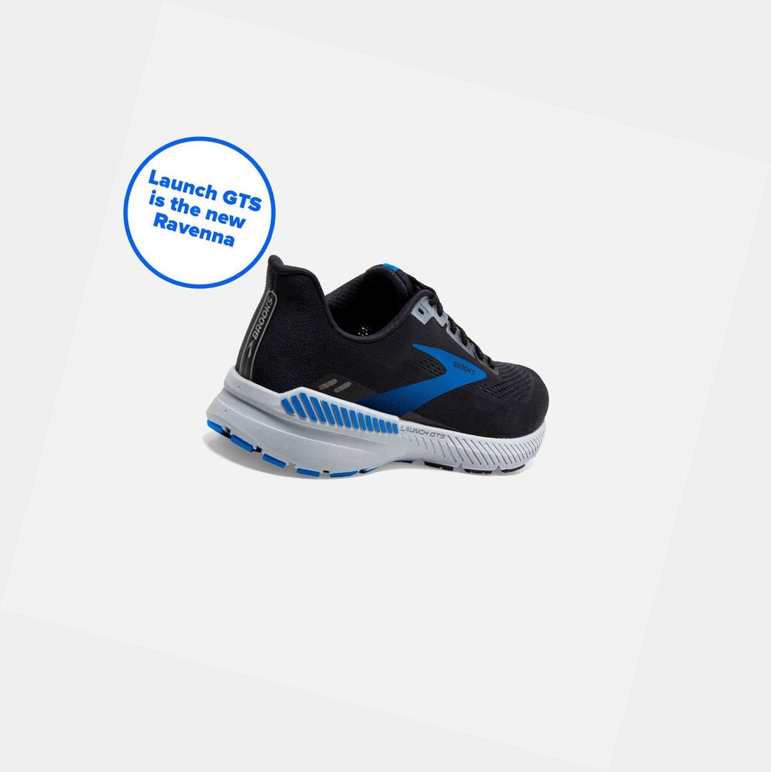 Chaussures Running Route Brooks Launch GTS 8 Homme Noir Grise Bleu | VLAQ62734