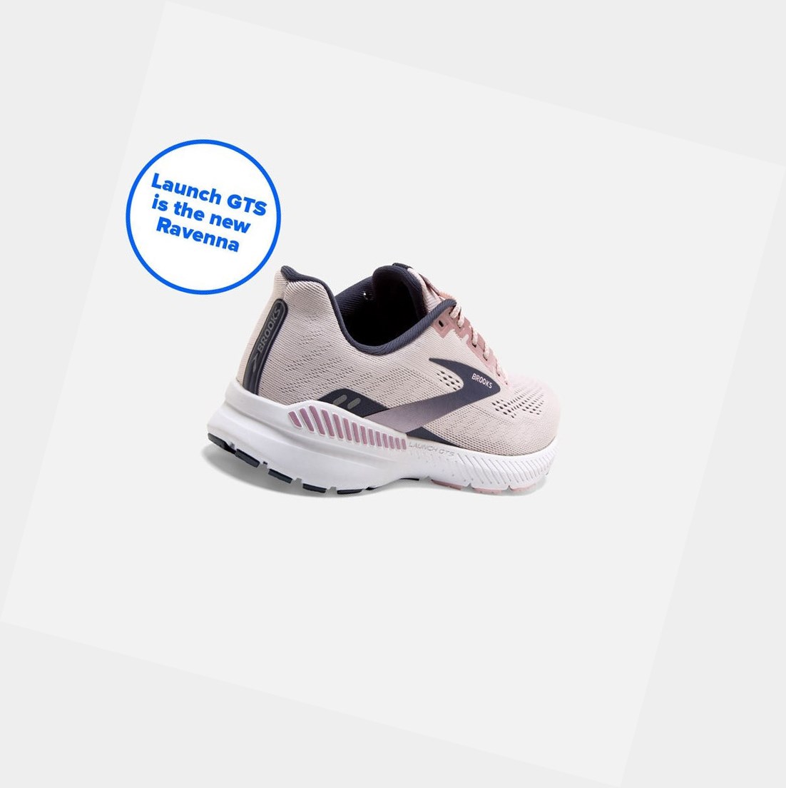 Chaussures Running Route Brooks Launch GTS 8 Femme Primrose / Ombre / Metallic | WQNU76152