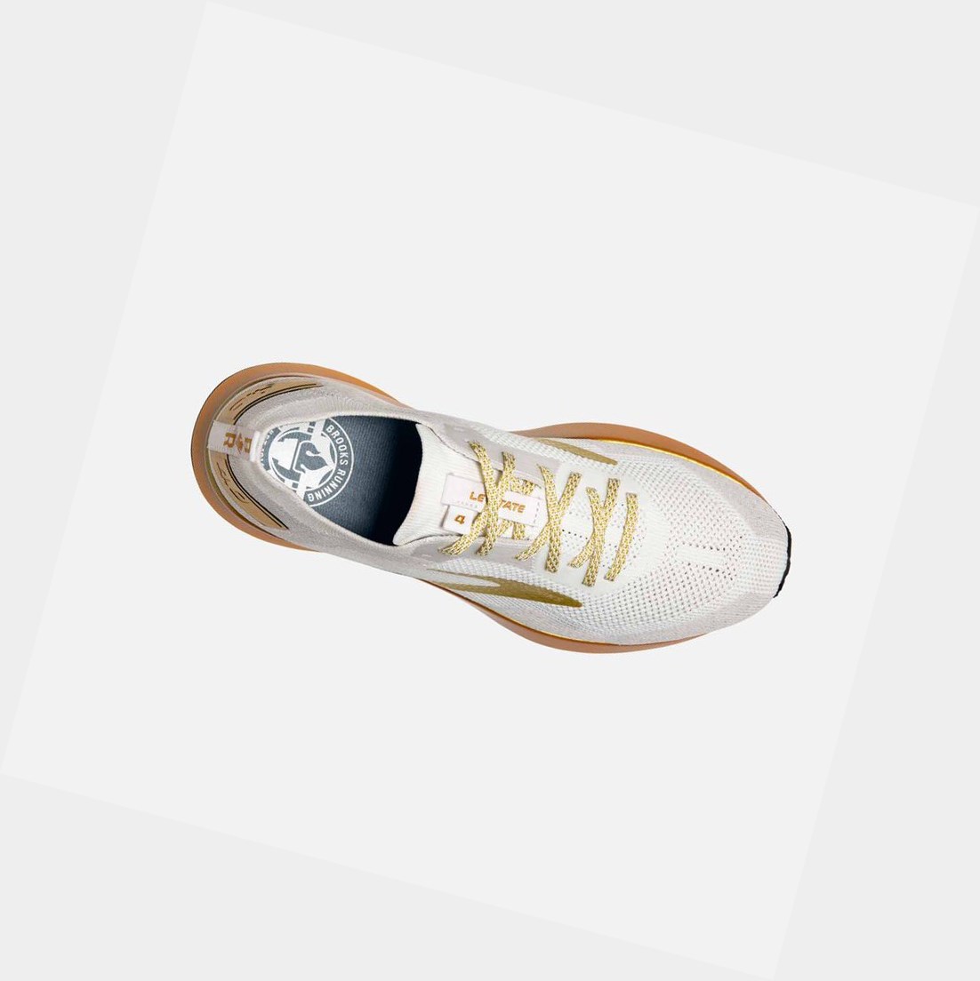 Chaussures Running Route Brooks Levitate 4 Femme Blanche Doré | AVTQ71850
