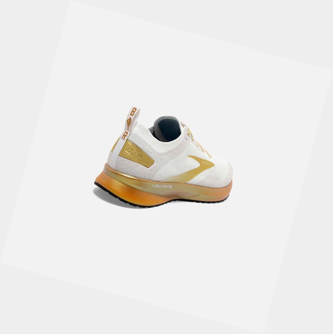 Chaussures Running Route Brooks Levitate 4 Femme Blanche Doré | AVTQ71850