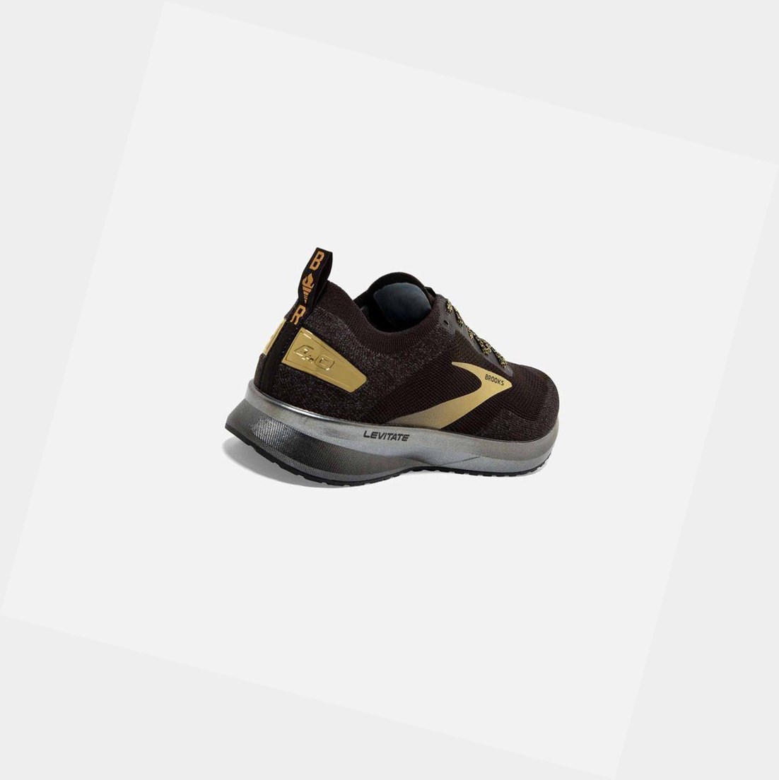 Chaussures Running Route Brooks Levitate 4 Homme Noir Doré | BACR06215