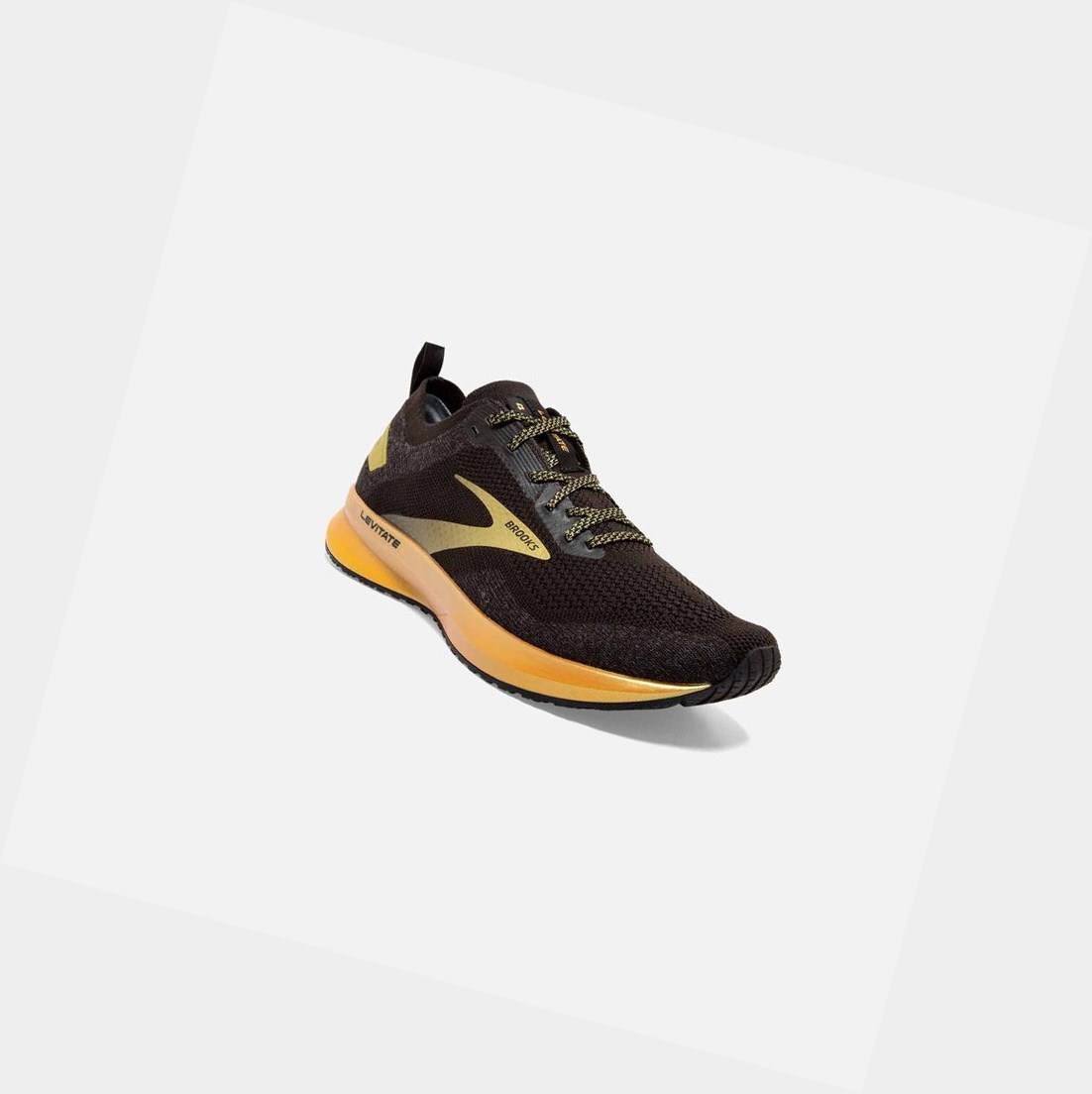 Chaussures Running Route Brooks Levitate 4 Femme Noir Doré | RKLF20645