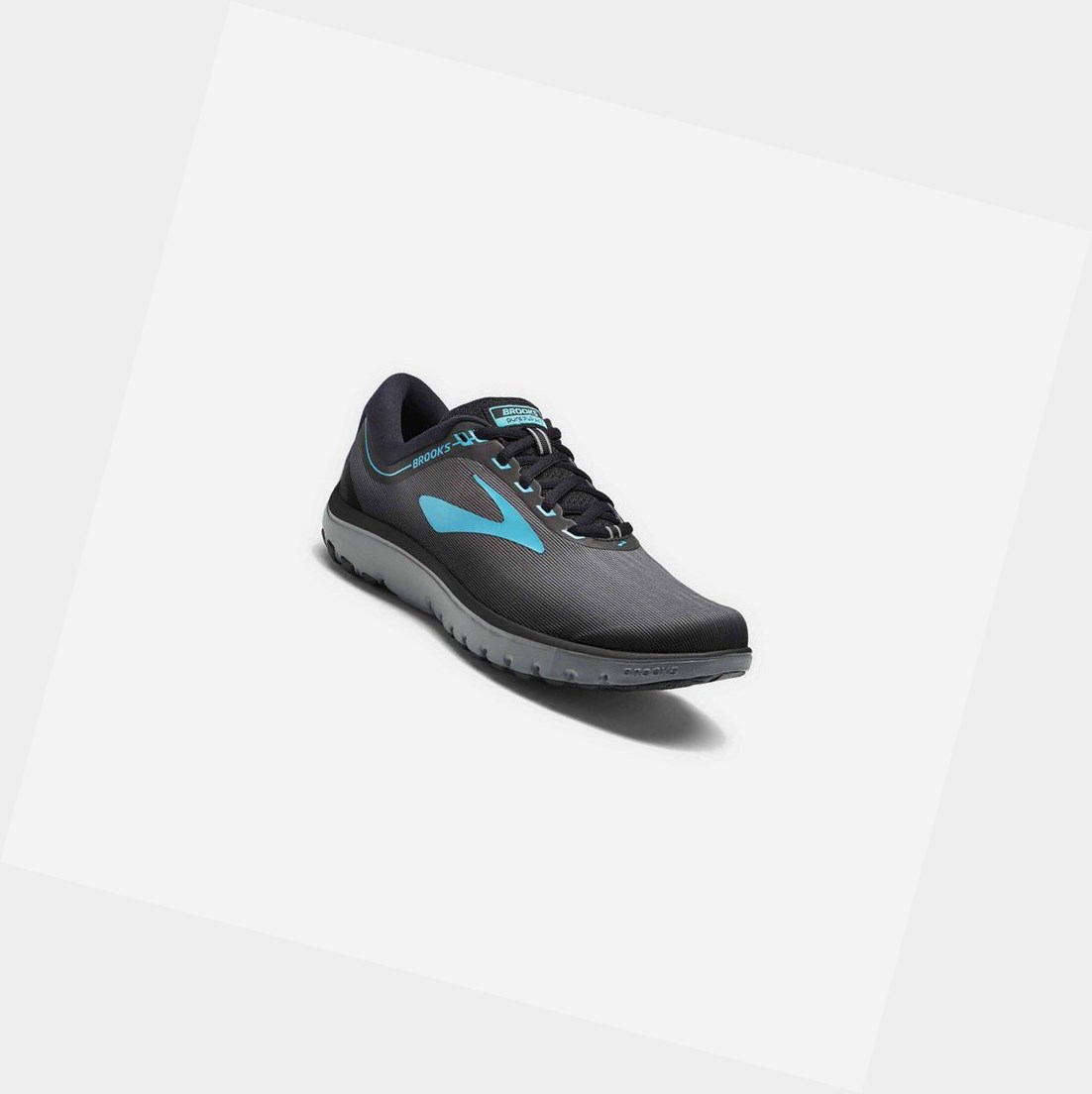 Chaussures Running Route Brooks PureFlow 7 Femme Grise Noir Vert | PUIQ53497