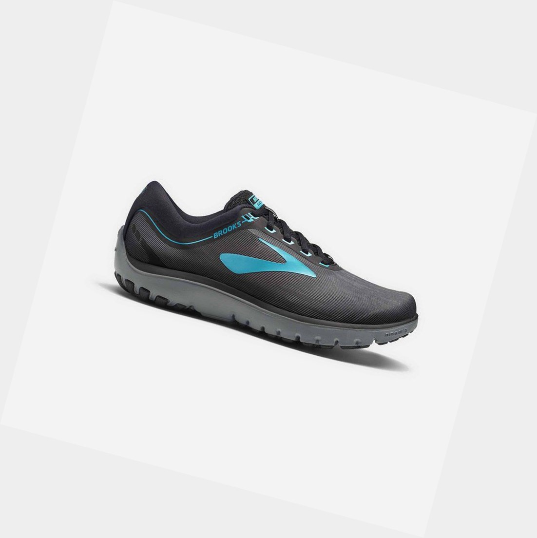 Chaussures Running Route Brooks PureFlow 7 Femme Grise Noir Vert | PUIQ53497