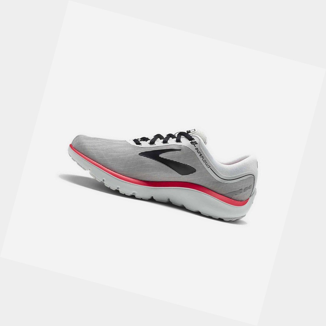 Chaussures Running Route Brooks PureFlow 7 Femme Grise Noir Rose | RYHP19086