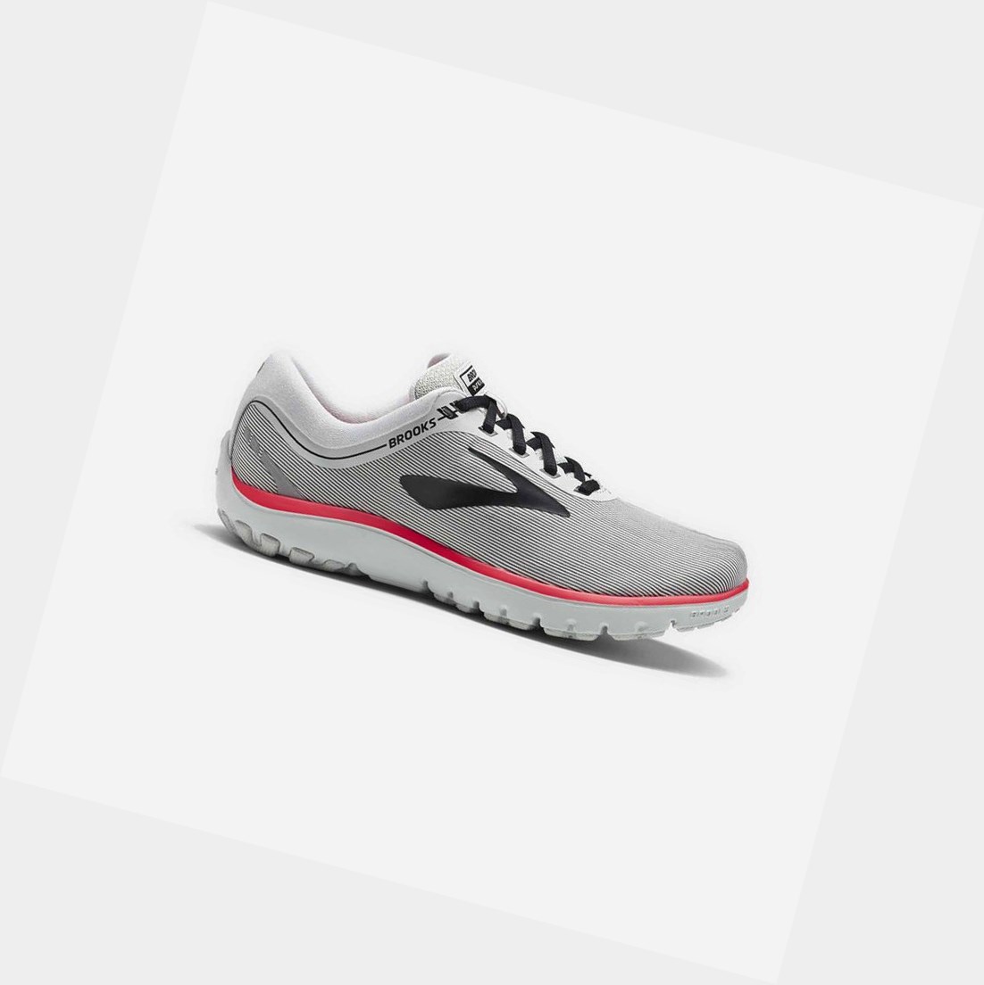 Chaussures Running Route Brooks PureFlow 7 Femme Grise Noir Rose | RYHP19086