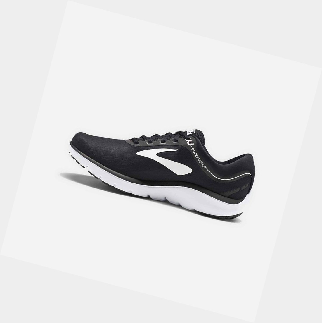 Chaussures Running Route Brooks PureFlow 7 Femme Noir Blanche | YDGK64825