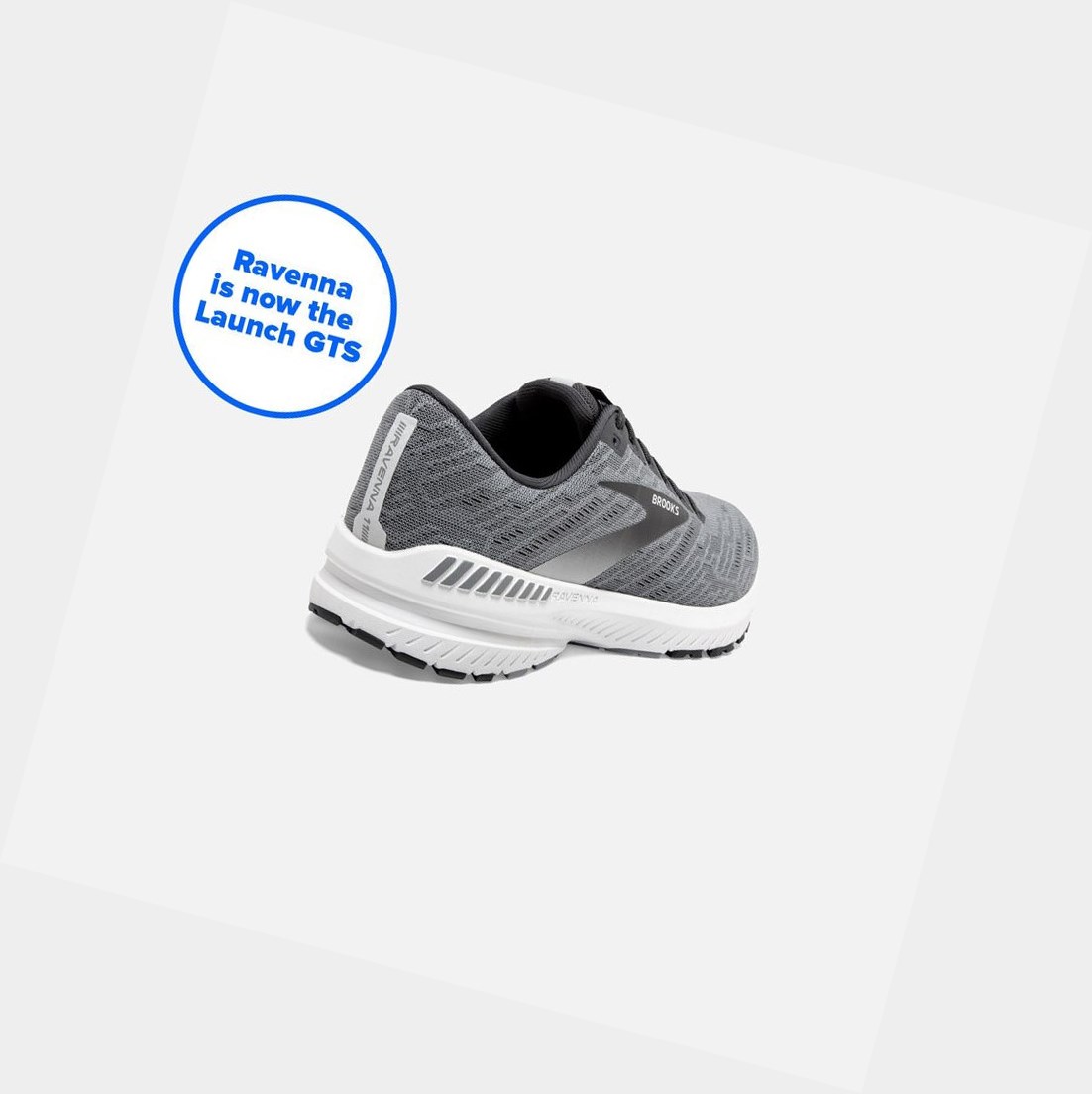 Chaussures Running Route Brooks Ravenna 11 Homme Grise Blanche | XEDZ85934