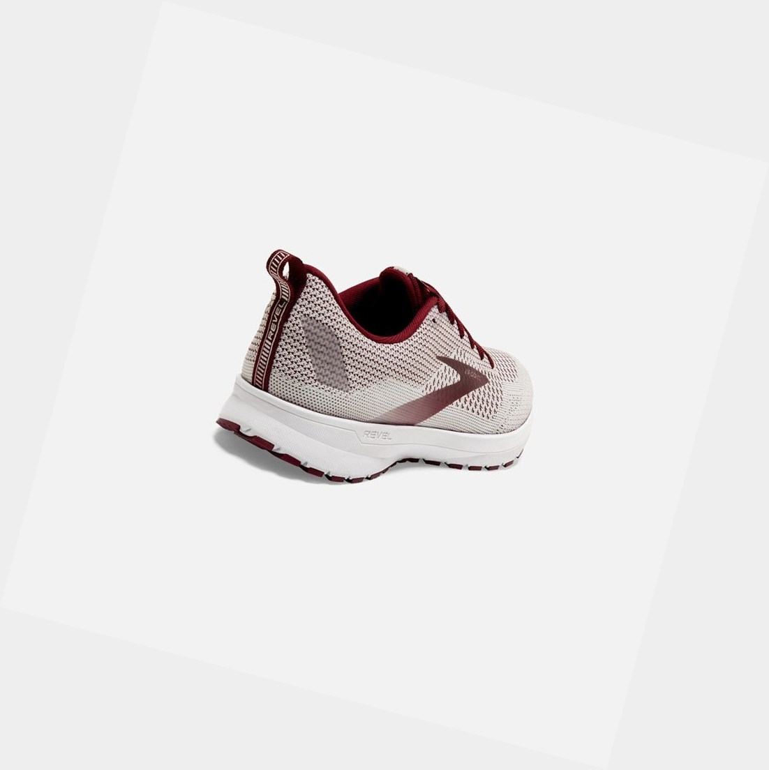 Chaussures Running Route Brooks Revel 4 Femme Blanche Bordeaux | FCIX41926