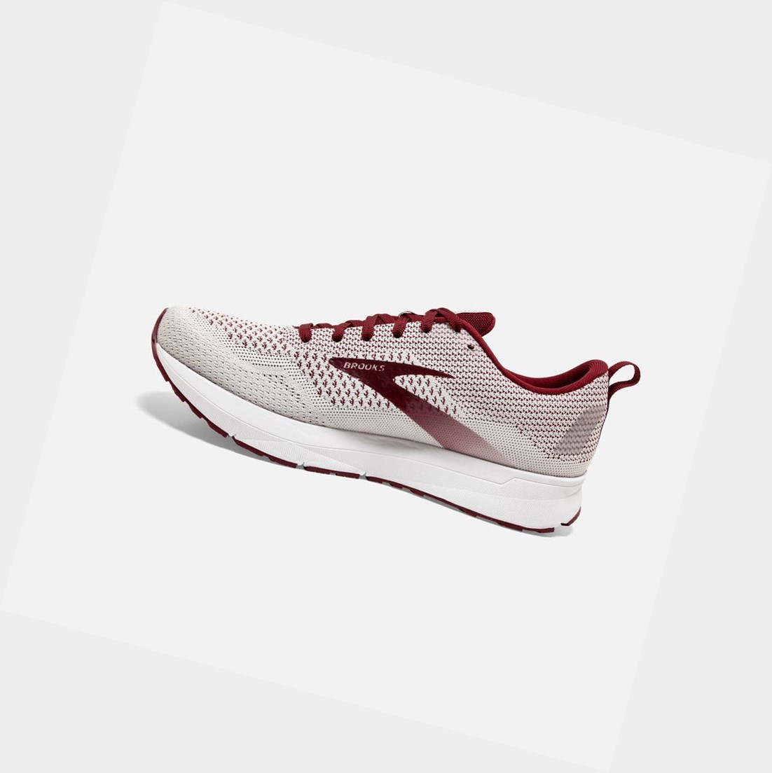 Chaussures Running Route Brooks Revel 4 Femme Blanche Bordeaux | FCIX41926