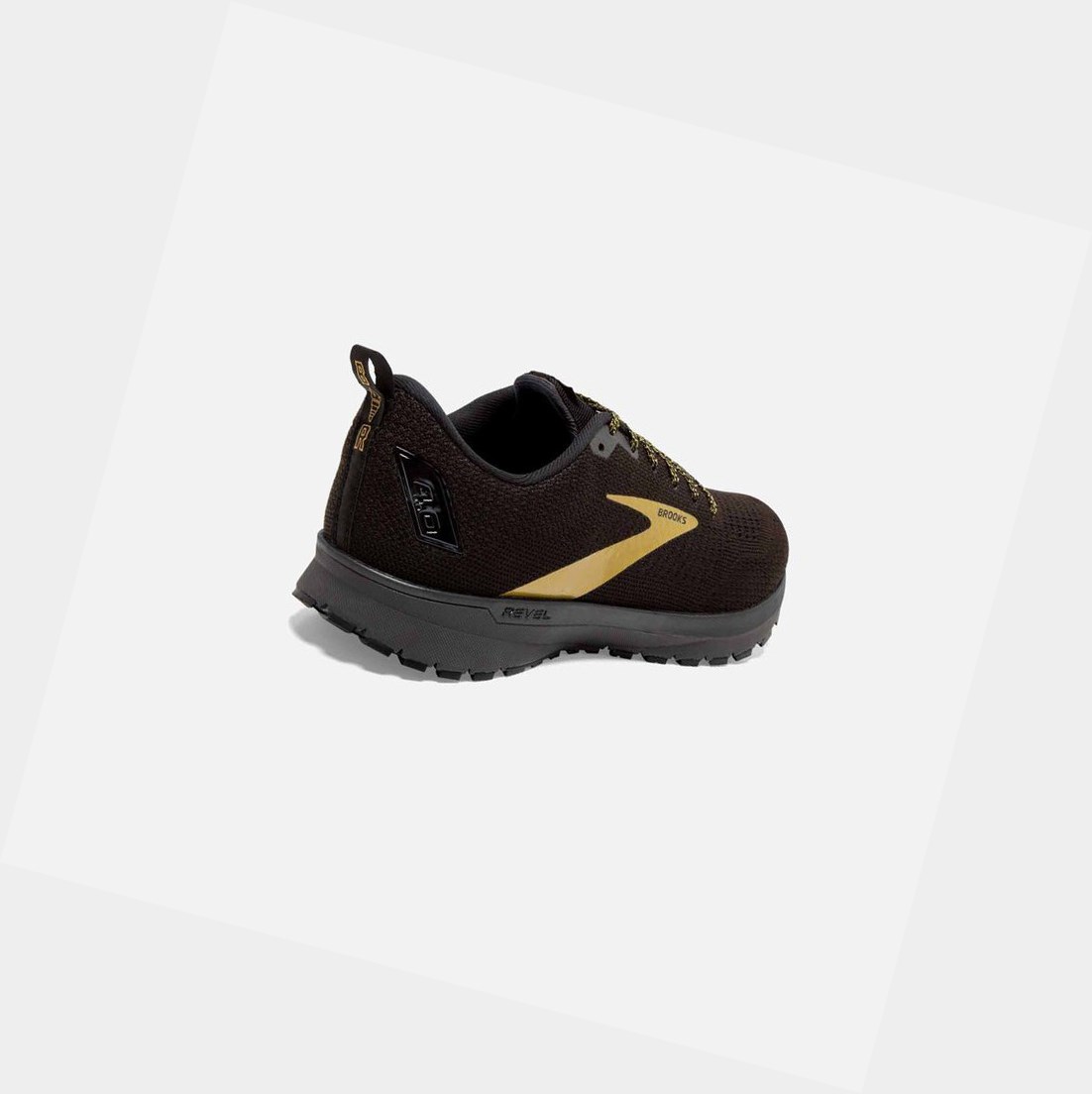 Chaussures Running Route Brooks Revel 4 Homme Noir Doré | IPKT16325