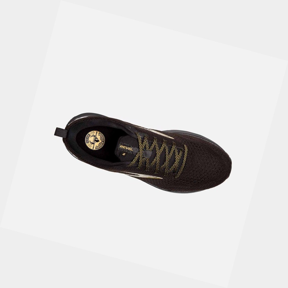 Chaussures Running Route Brooks Revel 4 Homme Noir Doré | IPKT16325