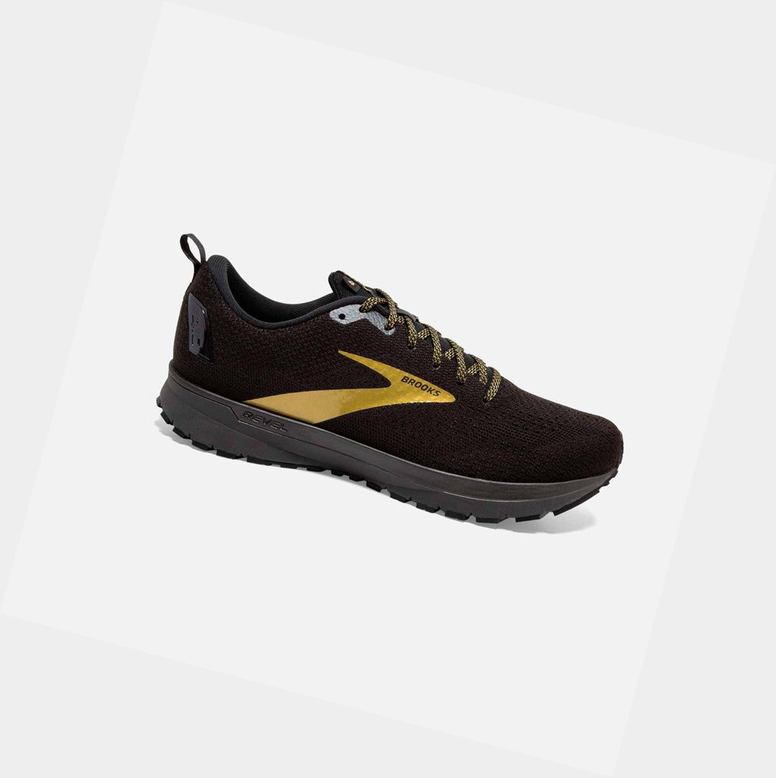 Chaussures Running Route Brooks Revel 4 Homme Noir Doré | IPKT16325